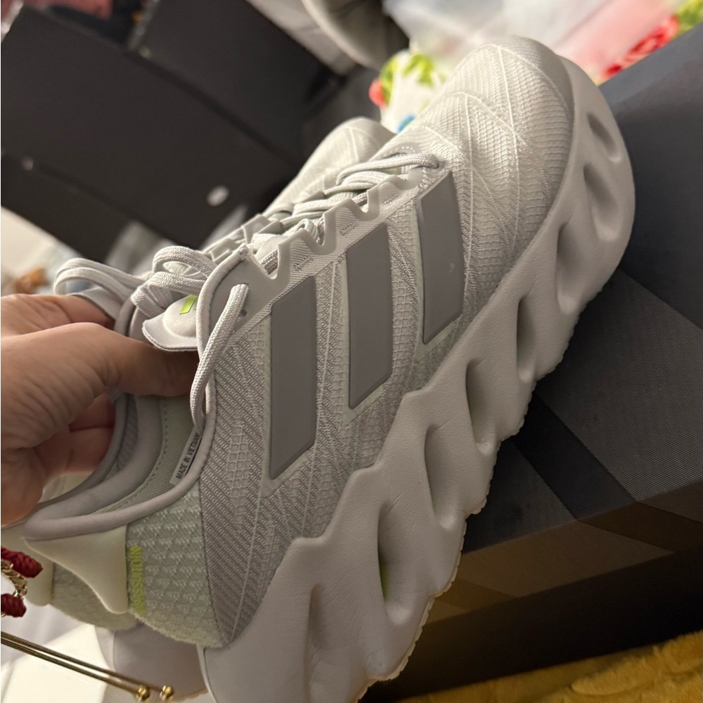 Adidas White and Silver Athletic Shoes - Picture 5 of 6